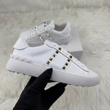 Sneaker VLTN Rockstud Bianco Oro