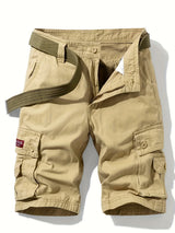 Pantaloni Cargo da Uomo | Design Classico | Multitasca | Coulisse in Vita | Cotone per L'Estate all'Aperto