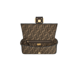 BORSA BAGUETTE IN TESSUTO JACQUARD FF MARRONE