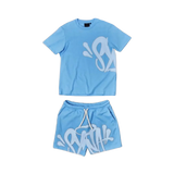 T-SHIRT CON LOGO SYN WRLD – COMPLETO CORTO – BLU