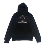 Felpa con cappuccio e cerniera incrociata CHRM HRTS nera CH064