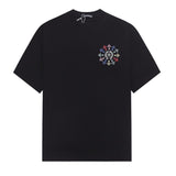 Maglietta CHRM HRTS con ghirlanda di croce multicolore nera