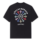 Maglietta CHRM HRTS con ghirlanda di croce multicolore nera