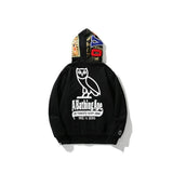 Felpa con cappuccio BP Shark Camo OVO Nero (REVERSE)