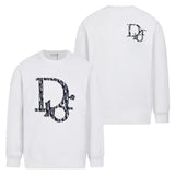 Felpa con cappuccio CD nera con logo oversize e girocollo DO054