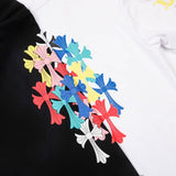Felpa con cappuccio CHRM HRTS con design a croci colorate CH076