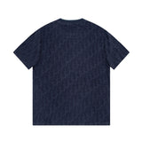 Maglietta CD con monogramma in rilievo blu navy
