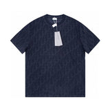 Maglietta CD con monogramma in rilievo blu navy