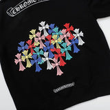 Felpa con cappuccio CHRM HRTS con logo a croce multicolore CH079